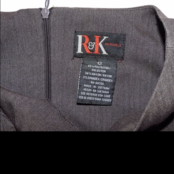 R&K Career Solid Gray Professional Dress 12 - Picture 6 of 6